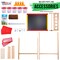 Flip-Over Children's Double-Sided Paint & Drawing Art Easel Board with Chalkboard, Dry Erase Board, Paper Roll, 3 Storage Bins, 5 No-Spill Cups, Chalk